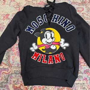 Moschino Couture Betty Boop Black Sweatshirt with Colorful Cartoon Design
